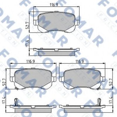 set placute frana,frana disc