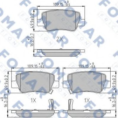 set placute frana,frana disc