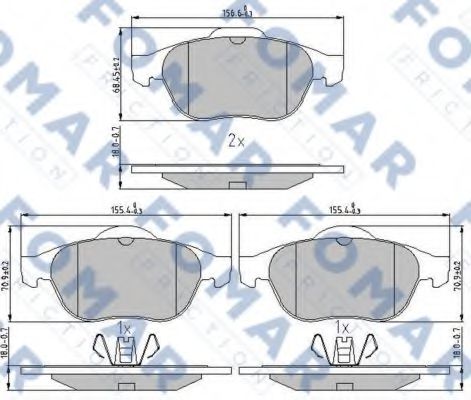 set placute frana,frana disc