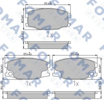 set placute frana,frana disc