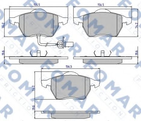 set placute frana,frana disc