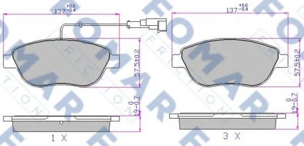 set placute frana,frana disc