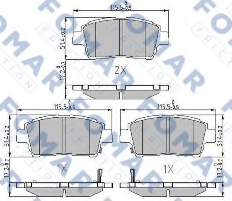 set placute frana,frana disc