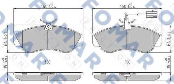 set placute frana,frana disc