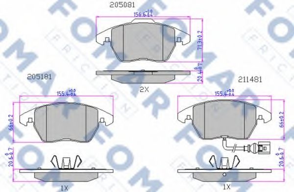 set placute frana,frana disc