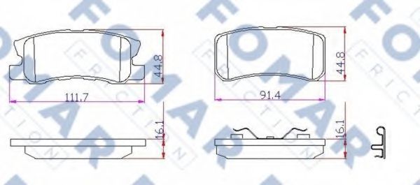 set placute frana,frana disc