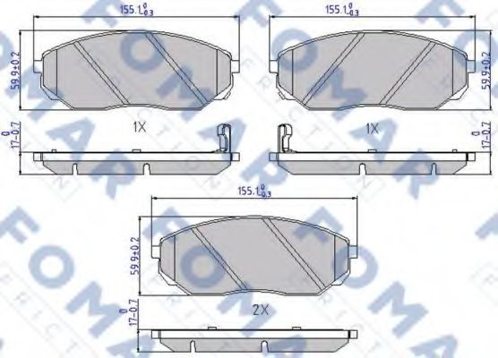 set placute frana,frana disc