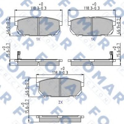 set placute frana,frana disc