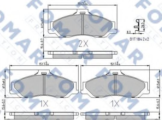 set placute frana,frana disc