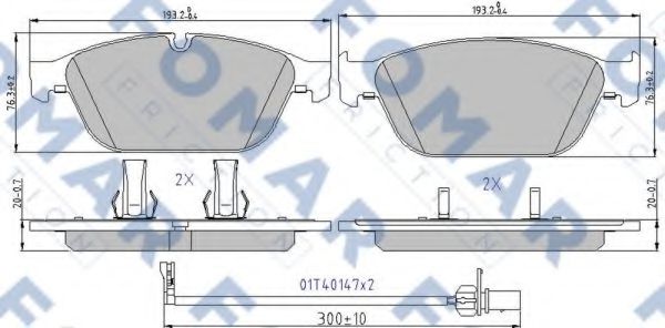 set placute frana,frana disc