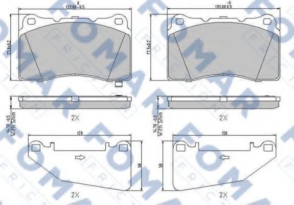 set placute frana,frana disc