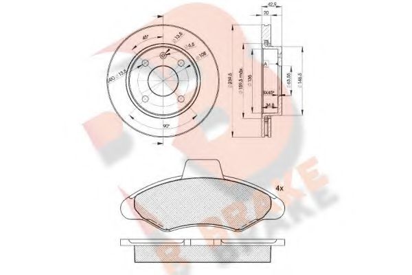 Set frana, frana disc