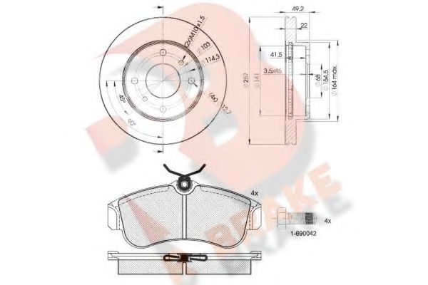 Set frana, frana disc