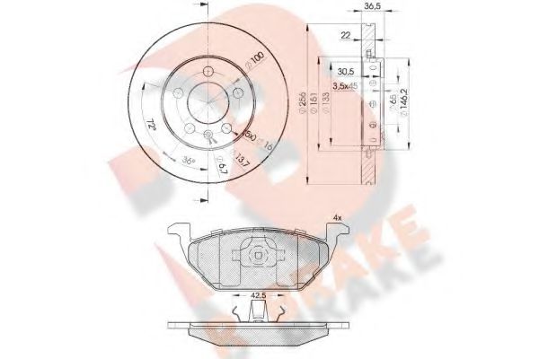 Set frana, frana disc