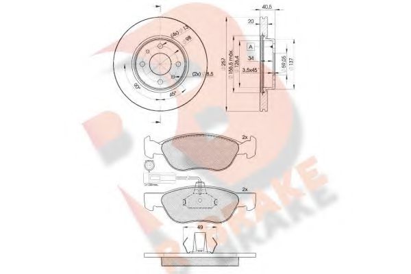 Set frana, frana disc