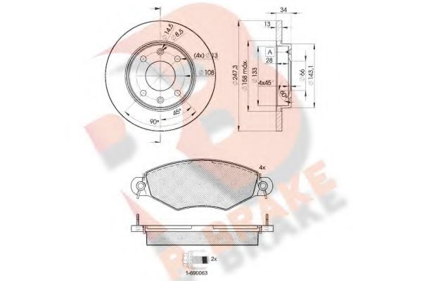 Set frana, frana disc