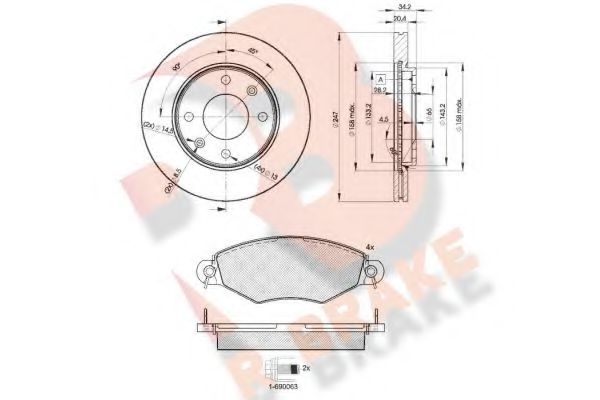 Set frana, frana disc