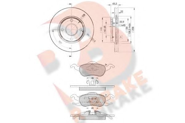 Set frana, frana disc