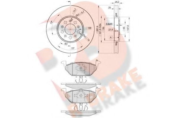 Set frana, frana disc