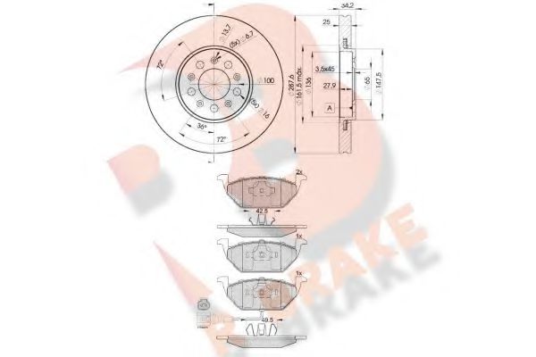 Set frana, frana disc