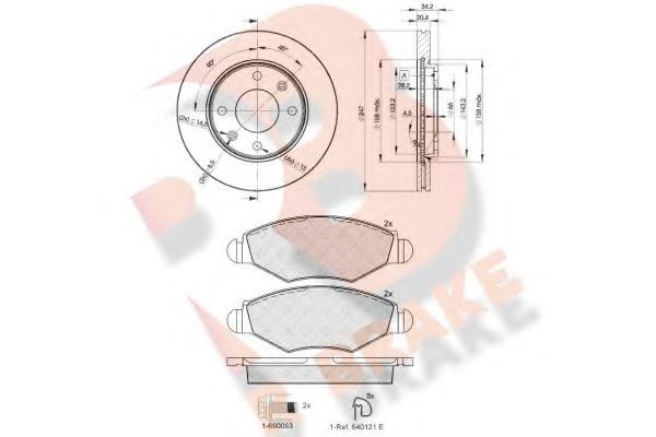 Set frana, frana disc