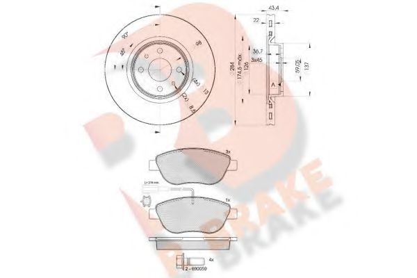 Set frana, frana disc