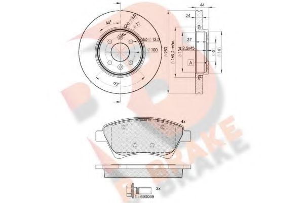 Set frana, frana disc