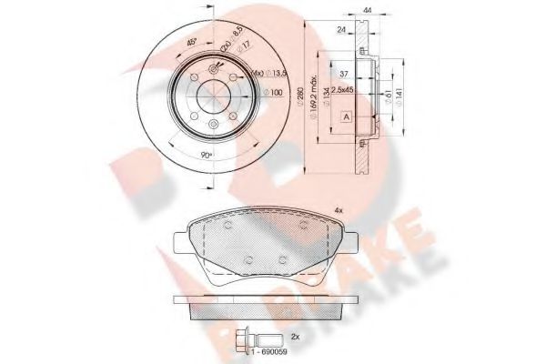 Set frana, frana disc