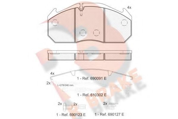 set placute frana,frana disc