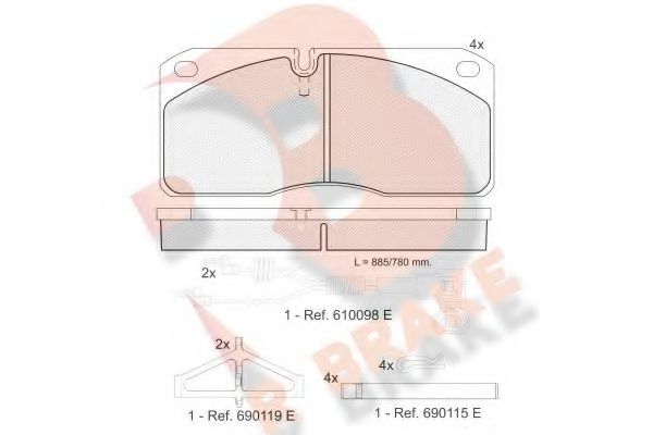 set placute frana,frana disc