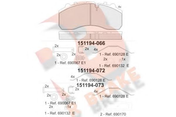 set placute frana,frana disc