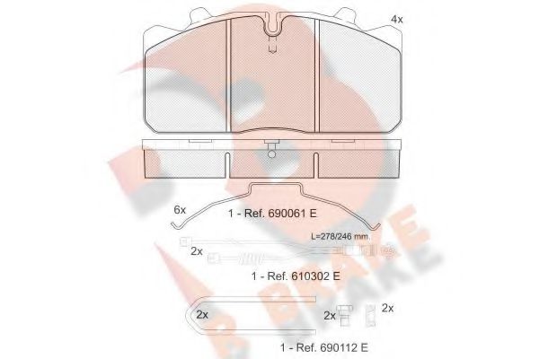 set placute frana,frana disc