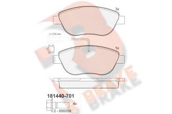 set placute frana,frana disc