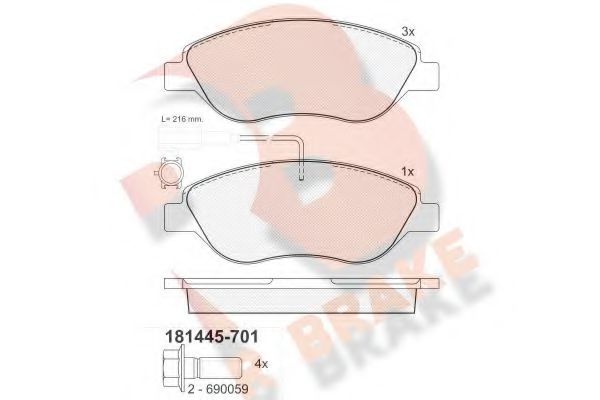 set placute frana,frana disc