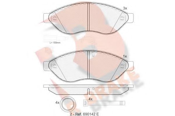 set placute frana,frana disc