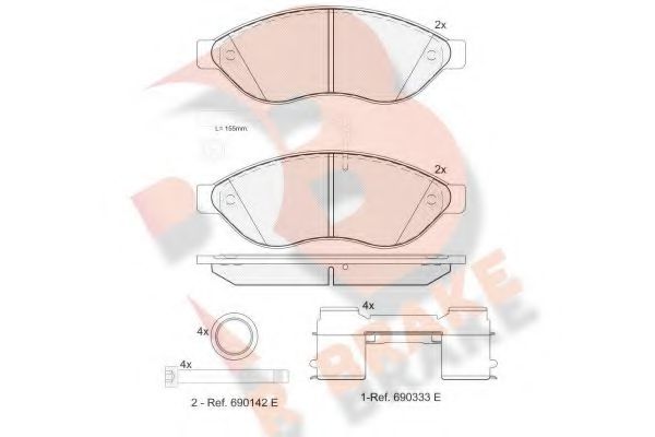 set placute frana,frana disc