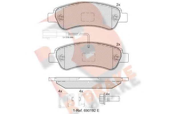 set placute frana,frana disc