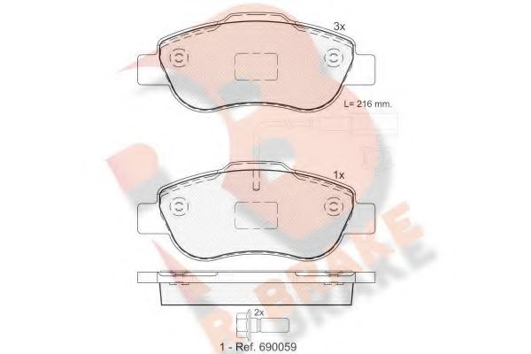 set placute frana,frana disc