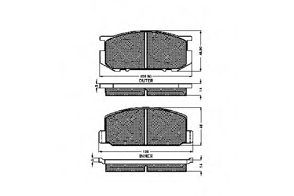 set placute frana,frana disc