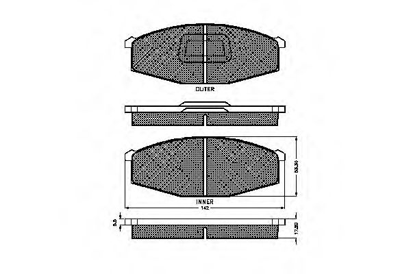 set placute frana,frana disc