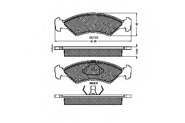 set placute frana,frana disc