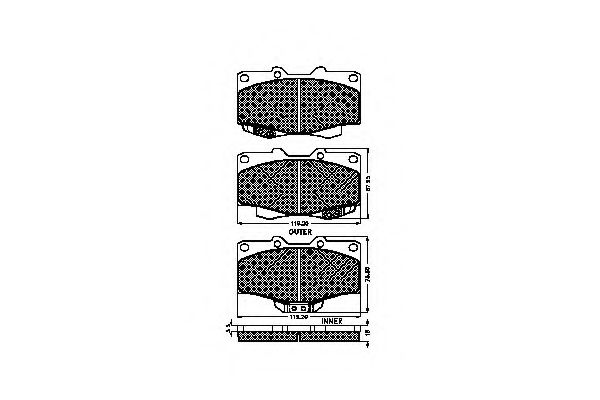 set placute frana,frana disc