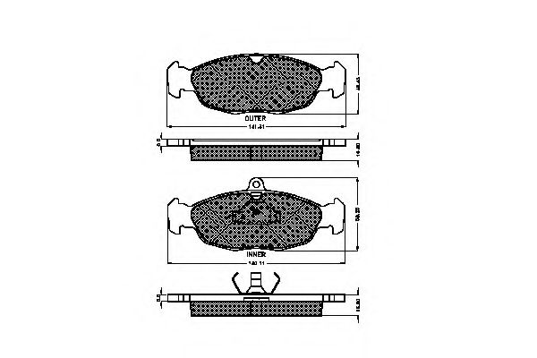 set placute frana,frana disc