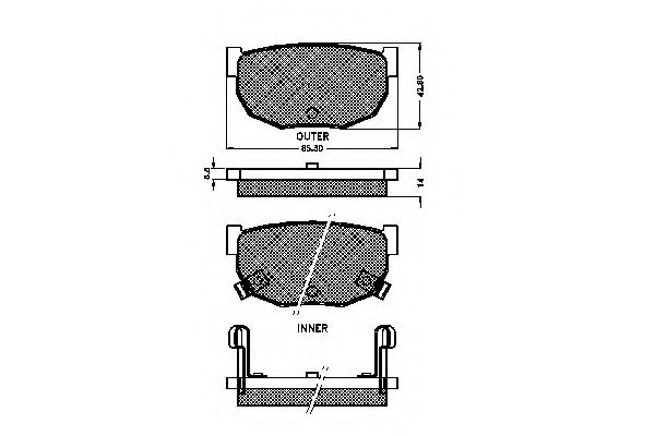 set placute frana,frana disc