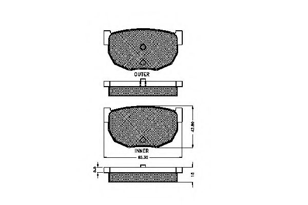 set placute frana,frana disc