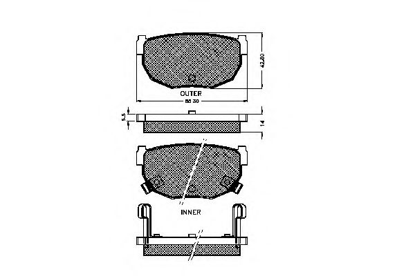 set placute frana,frana disc