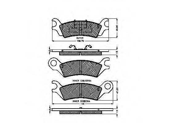 set placute frana,frana disc