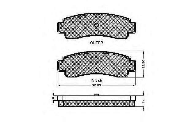 set placute frana,frana disc