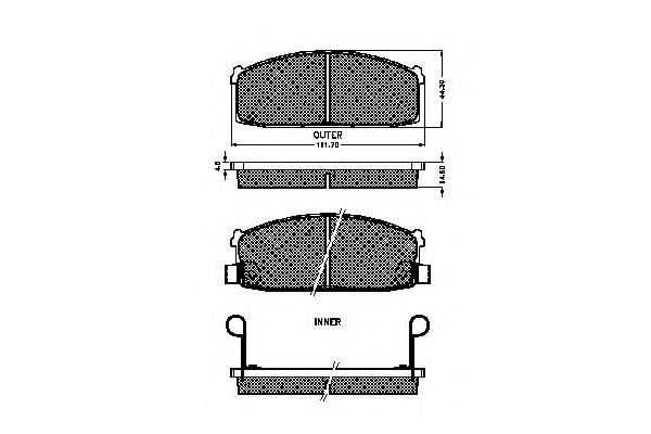 set placute frana,frana disc