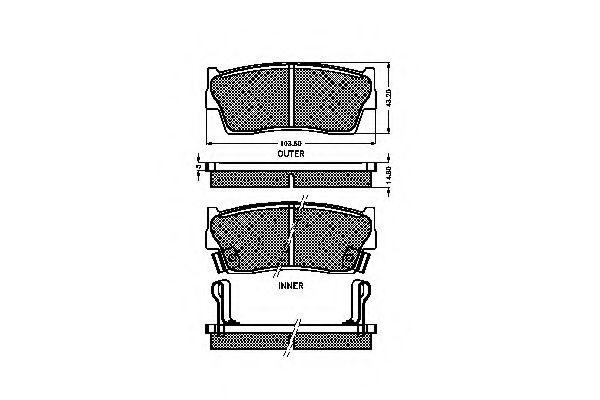 set placute frana,frana disc